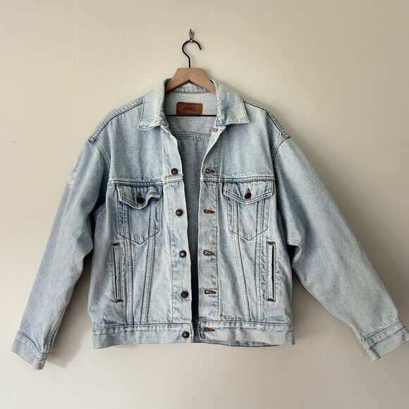 Vtg 90s LEVIS 507 Type-3 Denim Jacket Size Medium Faded Medium 80s USA - Picture 8 of 16